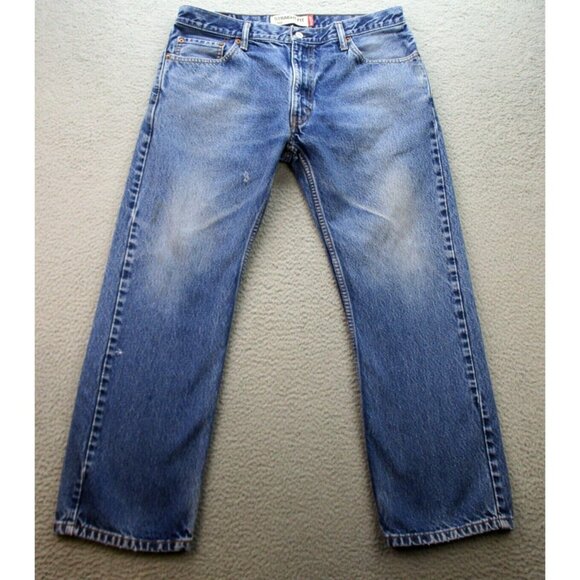 Levis Jeans Men's 36x30 Blue 505 Straight Fit Classic Workwear Faded Denim Pants - Picture 2 of 8